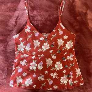 American Eagle Floral Spaghetti Strap Tank Top